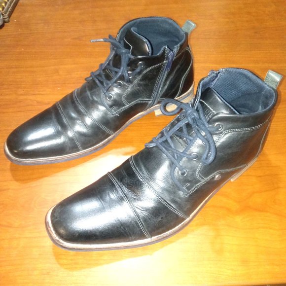 Vintage Lavorazione Artigiana Ankle Boots Black Cap toe side zipper Size 45/11.5 main image 2